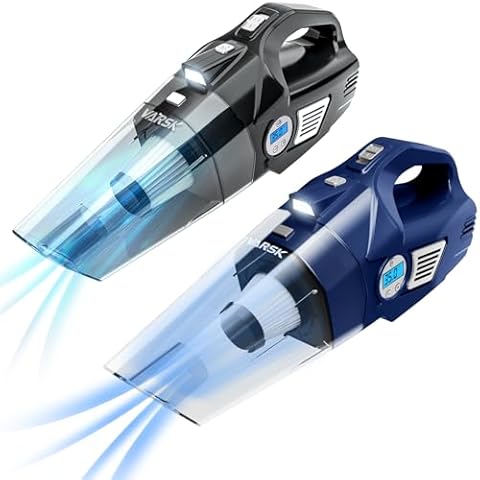 VARSK Car Vacuum Cleaner High Power, 4-in-1 Handheld Car Vacuum Portable Tire Inflator with LED Light and Digital Tire Pressure Gauge LCD Display, 12V DC, 15FT Cord, Car Gifts for Men Women Cover