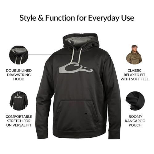 Image of Drake Waterfowl MST Performance Camouflage Hoodie, Double-Lined Hood, Cotton /Poly Blend, and Kangaroo Pouch for Comfort
