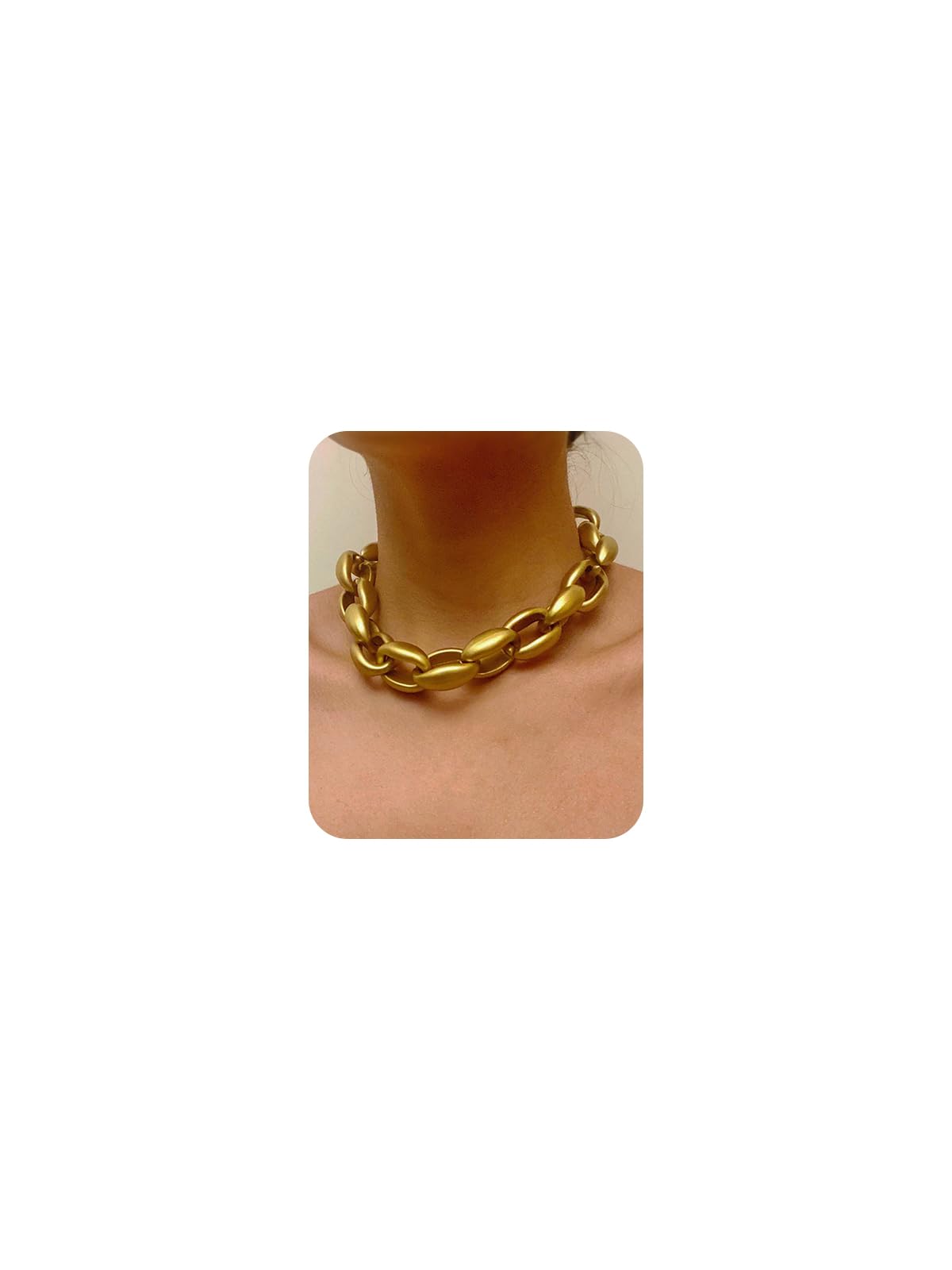 Chunky Gold Cuban Chain Choker Necklaces Trendy Punk Hip Hop Style Necklaces Dainty Exaggerated Heavy Link Chain Necklace Statement Collarbone Necklace for Party Costume Accessory Jewelry Gifts for Women