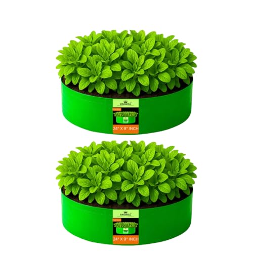 Image of Kingwell grow bags 24x9 inch pack of 2 Grow Bag For Terrace Garden Leafy Vegetable Plant Grow Bags Fruits Growing Containers For terrace Gardening