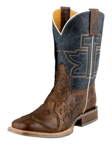 Tin Haul Men's Guitar Man Western Boot Broad Square Toe - 14-020-0077-0533 BR 13 D(M) US Brown