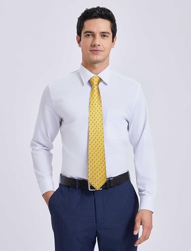 HISDERN Plaid Checkered Tie Handkerchief Woven Classic Formal Men's Necktie & Pocket Square Set