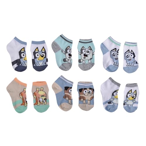 Bluey 6PK HANGING OUT QUARTER SOCK White 2T-4T