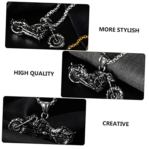 SECFOU 1 Peça Colar De Motocicleta De Aço Inoxidável Joias Para Homens Colar De Aço Inoxidável Colar