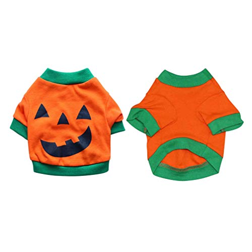 ibasenice Dog Halloween Pumpkin Head T-Shirt Dog Pumpkin Costume Pet Halloween Cosplay Costumes for Small Medium Dogs… - Image 3