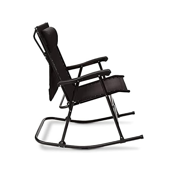 Amazon Basics Foldable Rocking Chair with Canopy - Black - Image 3