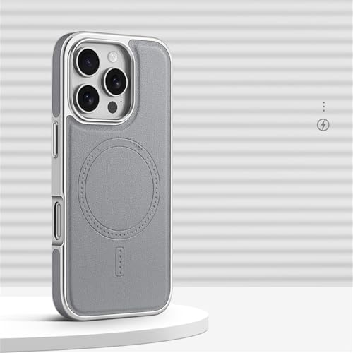 Coque antichoc iPhone 14 contre les chutes avec dos cuir magnétique anti-rayures