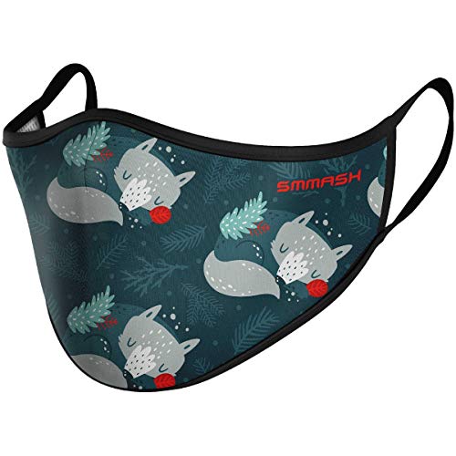 Preisvergleich Produktbild SMMASH Mundschutz Maske Kinder Wiederverwendbar, Hochwertiges Gesichtsmaske Waschbar, für Mädchen und Jungen, Hergestellt in der Europäischen Union (7 / 12 Jahre, Fox)