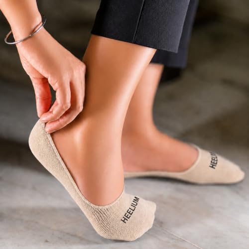 Image of HEELIUM Bamboo No Show Socks for Women | Odour Free & Breathable | 3X Softer than Cotton Socks | Low Cut Socks | Size (UK 3-7)