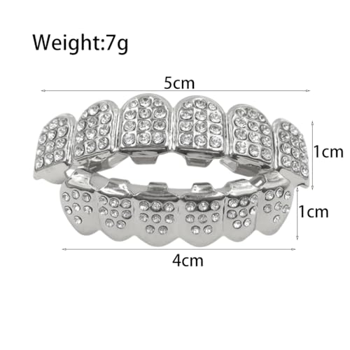 Dientes Falsos Vampiro Dorados con Cristales CZ para Hombres y Mujeres miniatura 3