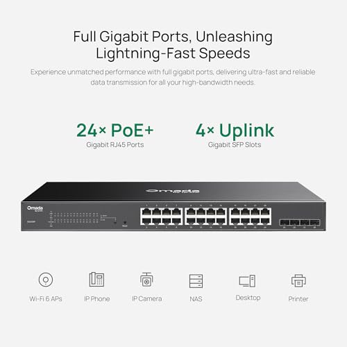 Image of Omada SG2428P, Jetstream 24 Port Gigabit Smart Managed PoE+ Switch