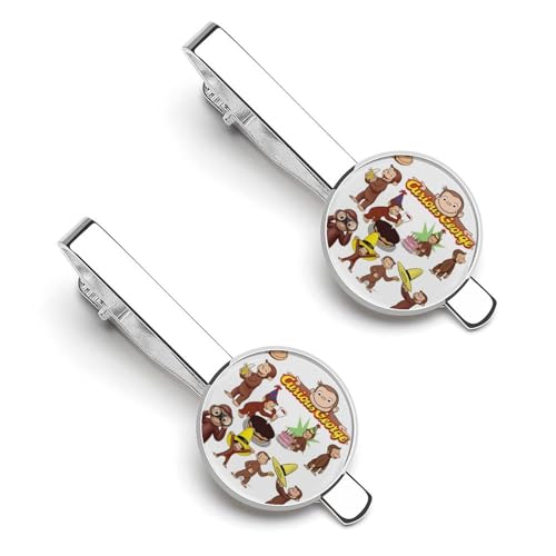 ネクタイピン 2枚セット おさるのジョージ (3) タイピン メンズ おしゃれ 結婚式 日常仕事 ビジネス 冠婚 葬祭 アクセサリー プレゼント we4vh352