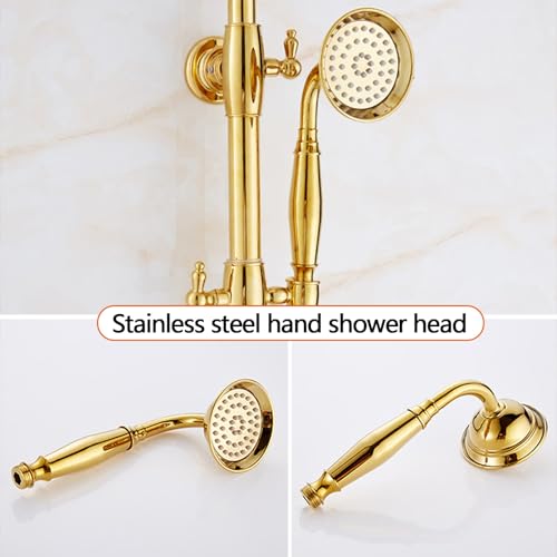 Ensemble de douche à effet pluie réglable et douchette à main - 8