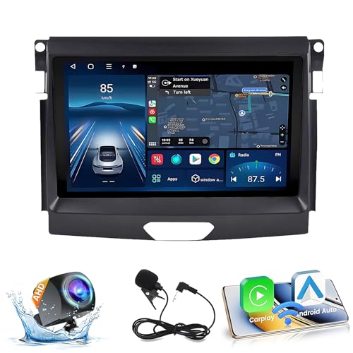 Android 14 Autoradio per Ford Ranger 2015-2020 9 Pollici Stereo Auto Radio Doppio DIN con CarPlay/Android Auto GPS USB Bluetooth WiFi FM Comandi al Volante Touchscreen(A,P2(2G+32G))