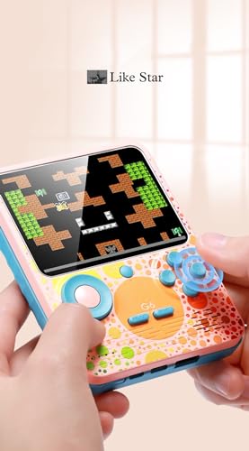 Image of Like Star G6 Video Game for Kids 666 in 1 Retro Game Box with 3.5 in Display & A Power Bank Feature of 6000 mah Battery for 2 Player, Can Play On TV, Games Like Contra, Tank Etc. (Pink Blue)