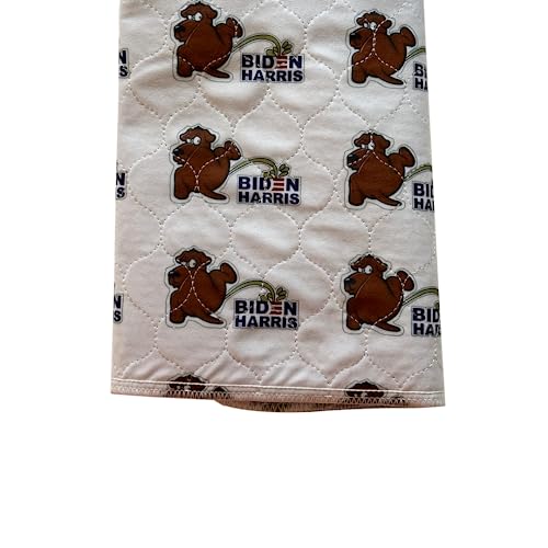 Image of Two Large Pads 2024 Biden Harris Washable Pee Pads for Dogs Pack of Two Reusable Washable Dog Pee Pads Non Slip playpen Crate Pads and After Bath Dry for Medium and Large Dogs (Large 34 in by 52 in)