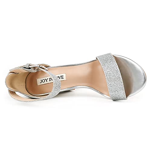 Image of JOY IN LOVE Womens 3.5 inch Chunky Block High Heels Ankle Strap Heeled Sandals