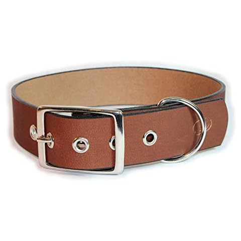 Big Dog 1.5" Leather Dog Collar (Medium: 14"-18", Light Brown) Cover