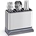 APEXCHASER Escurridor de Cubiertos, Acero Inoxidable escurridor cubertería, 3 Compartimentos portacubiertos de Cocina, anticorrosion, Anti Huella Digital para Cocina, Fregadero, Mesa