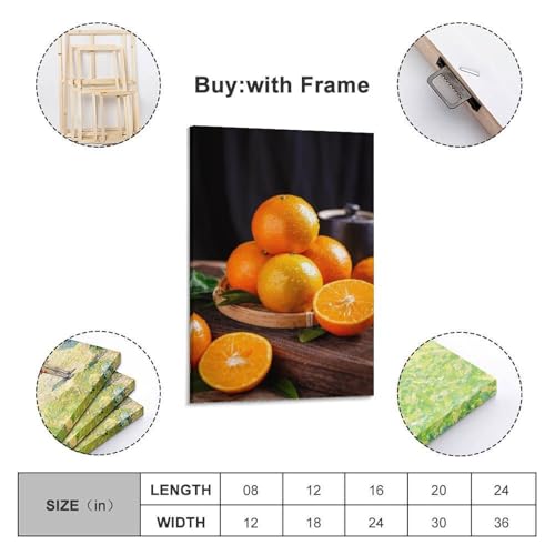 Poster mural moderne de mandarines et oranges ZHOUKEG grand format suspendu
