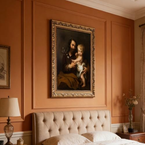 Toile de Saint Joseph et Jésus cadre suspendu premium - 7