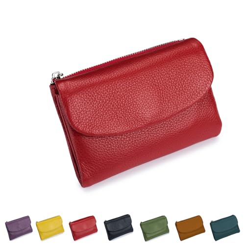 Precioush Unisex Pebble Leather Wallet, Joyfullygo/Relevantk Wallet with Rfid Protected, Soft Leather Trifold Women's Wallets (F#)