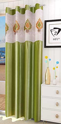 Image of LaVichitra Polyester Long Door Curtain with Designer Net (9ft, Green) -1 Piece