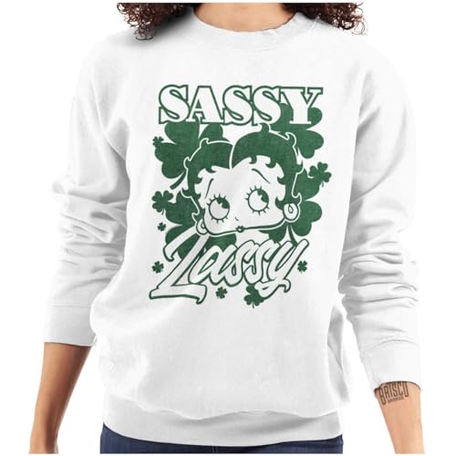 Brisco Brands Betty Boop Saint Paddys Sassy Lassy Sweatshirt for Men or Women