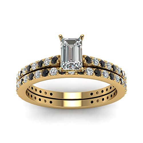 Image of 55Carat Choose Your Gemstone Emerald Shape 14k Yellow Gold Plated Wedding Ring Classic Delicate Diamond CZ Everyday Wedding Jewelry Handmade Ring Minimal Surprise Gifts for Ladies : US 4 to 12