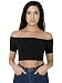 American Apparel Women's Cotton Spandex Off-Shoulder Crop Top