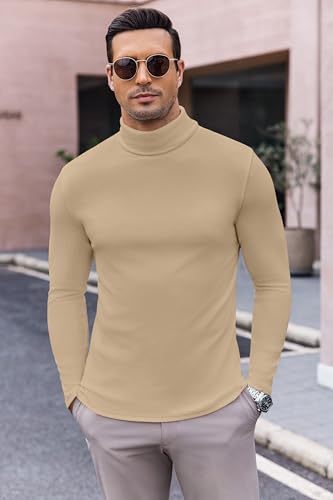 Ekouaer Mens Turtleneck Long Sleeve Shirts Lightweight Undershirt Pullover - image 3