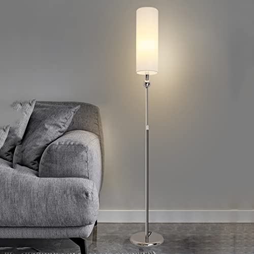 Lámpara de pie de tela para sala de estar con altura ajustable y luz minimalista