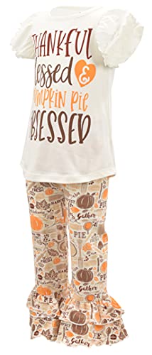 Image of Unique Baby 2 Piece Girls Double Ruffle Leggings and Short Sleeve Shirt Clothes Set Kid and Toddler Girl Outfit