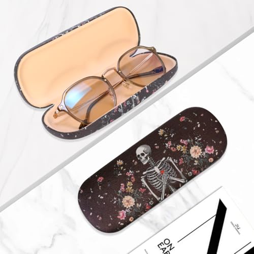 Image of PERFECTSIGHT Hard Shell Eyeglasses Case, PU Leather Protective Glasses Case, Cute Eyeglass Case for Women Men Girls