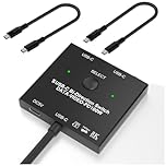 Mecerypt Bi-Directional USB C Switcher 1x2/2x1 KVM Switch for 2 Laptops Monitor 100W Charging+ 10Gbps Data+ 8K Video Transfer