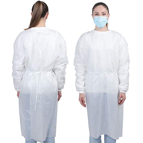 60PCS Medical-Gowns PPE-Gowns Protective Isolation-Gown - Waterproof Full Coverage Protection Neck Waist Ties YIDERBO 60PCS Medical-Gowns PPE-Gowns Protective Isolation-Gown - Waterproof Full Coverage Protection Neck Waist Ties YIDERBO