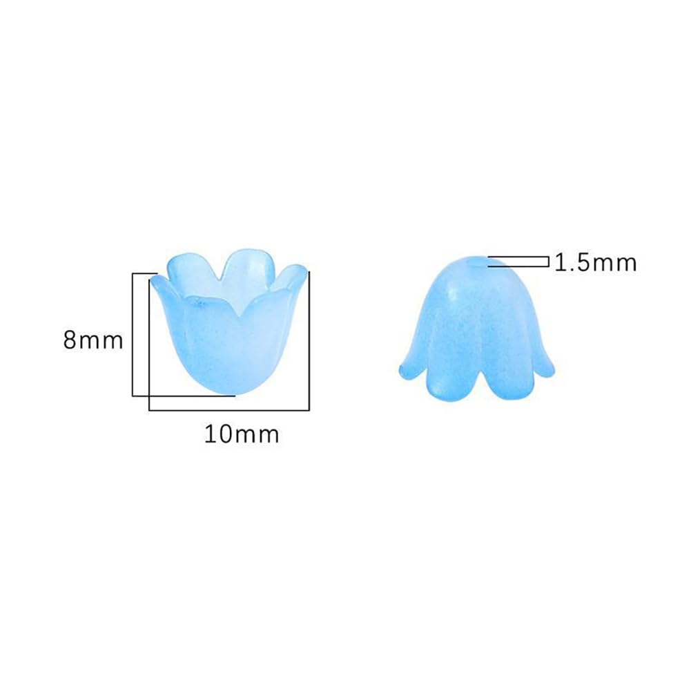 Cheriswelry Acryl-Perlenkappen Blumenform – 10 Mm, 250 Stück In 10 Farben, Für DIY-Schmuck, Armbänder, Ohrringe
