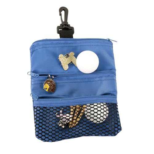 Hedmy Lightweight Golf Tee Pouch - Dual Function Waist Pack & Cart Hanger, Keep Gear Organized Blue 20 * 16.2CM
