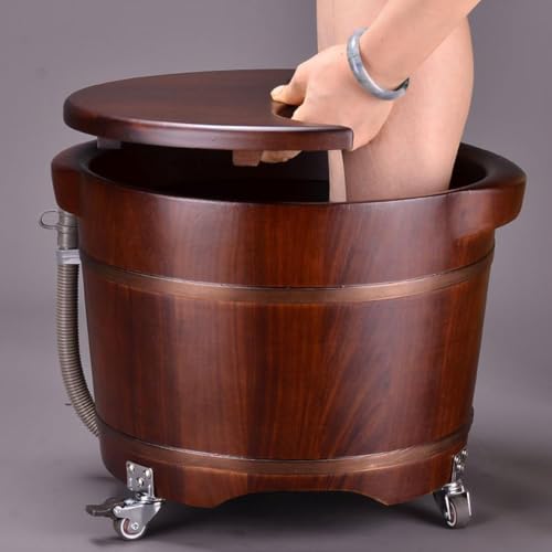 Cubeta de Spa para Pies en Madera de Pera con Ruedas miniatura 7