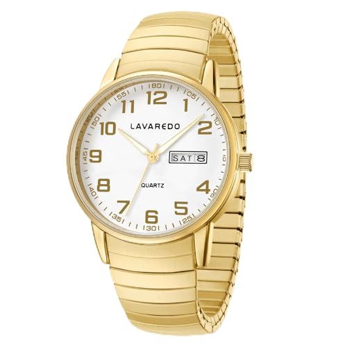 Timever Herren Armbanduhr Quarzuhr Analog mit Edelstahl Zugarmband,Datum,großen Ziffern Leicht ablesbares Zifferblatt,Geschenk für Mann und Freund