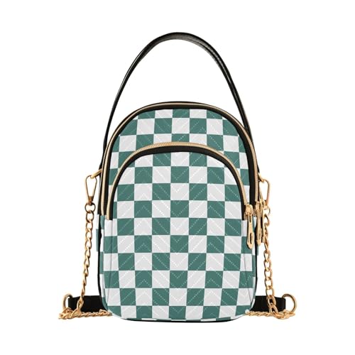 Black White Checkered Crossbody Bag for Women Shoulder Handbag Ladies Purse Cell Phone Tote Bags2