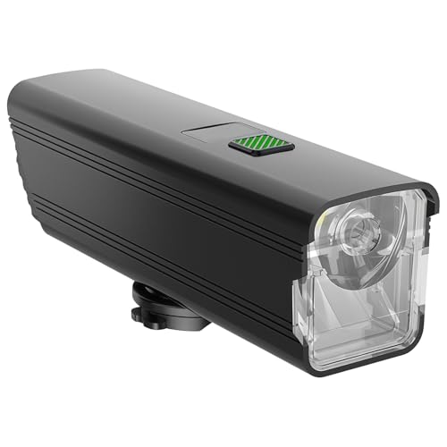 Rechargeable Aluminum Alloy Front Light, Waterproof, Fast Type-C Charging, Dual Beam Modes, Digital Display