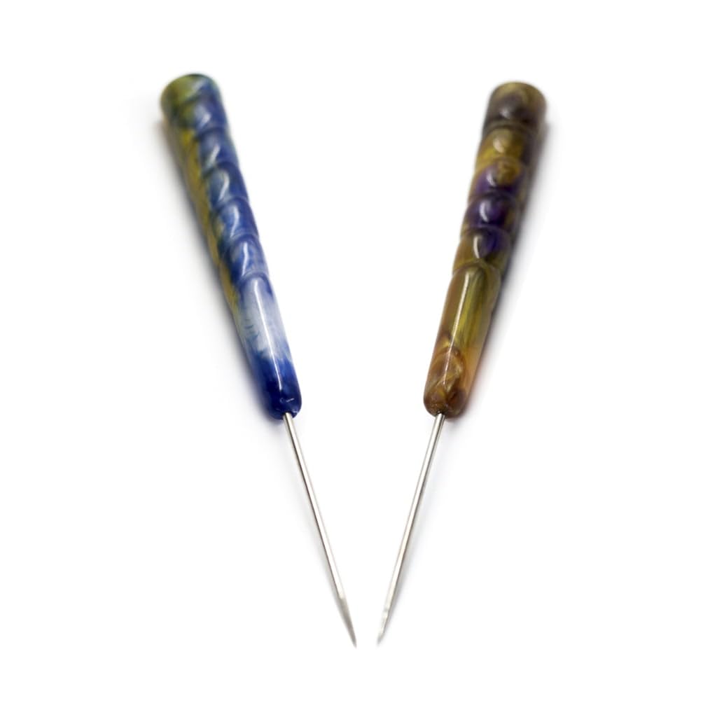 CYRIL RESINE PUNCHER LARGE 5-inch Hookah Foil Puncher Resin Handle Steel Needle Vibrant Colors Precision Tool for Even