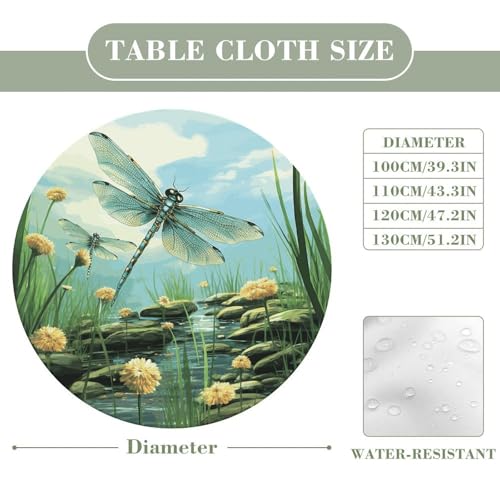 Nappe ronde libellules 100cm table à manger et essentiels fête - 3