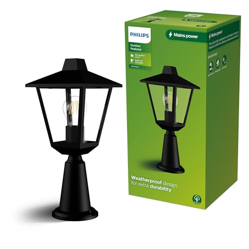 Philips Kinno, Lampada a Piedistallo per Esterni, Max 25W, attacco E27, Nera