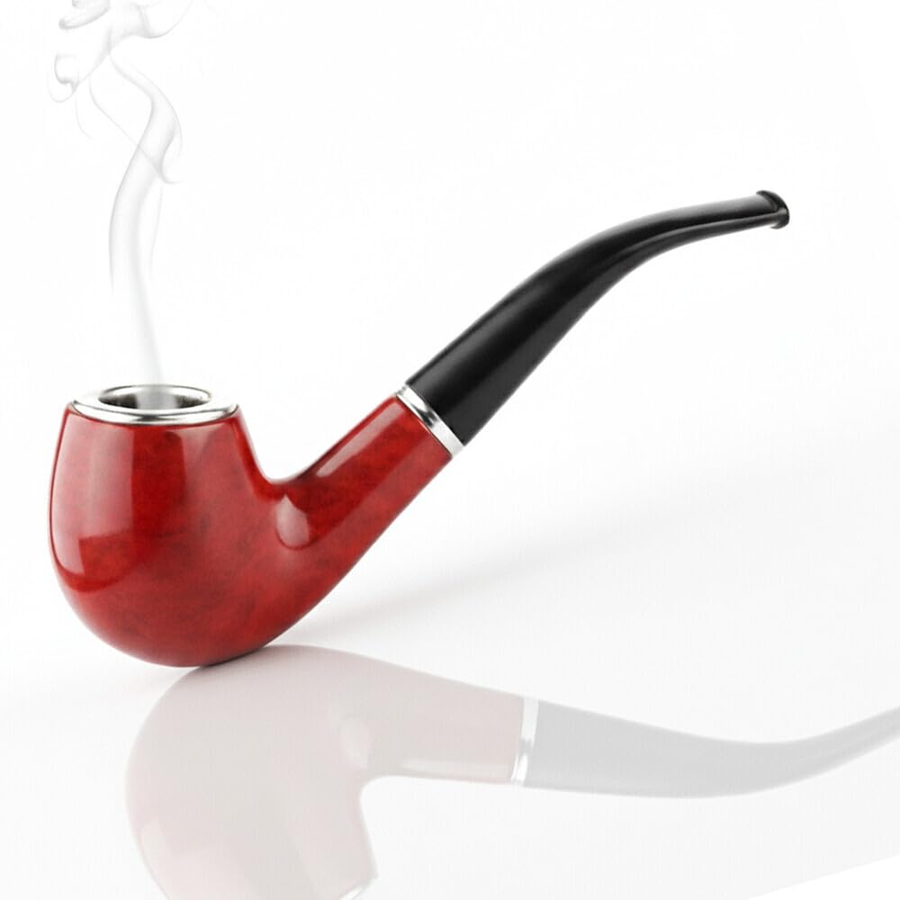 Crafted Wood Smoking Pipe with Glossy Finish-image-14