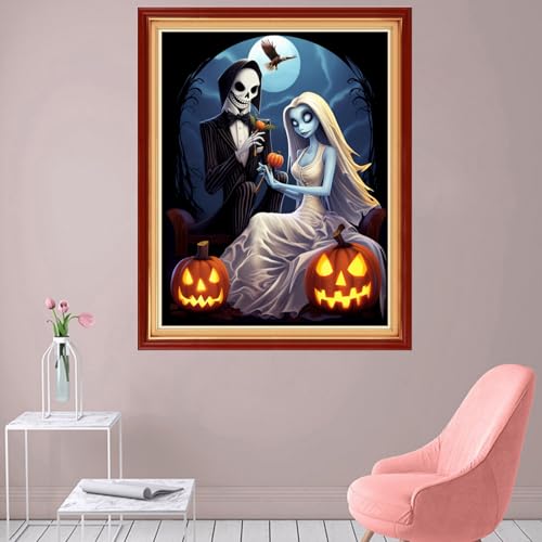 Image of Foxhool Stamped Cross Stitch Kits,11CT Printed Cross Stitch Pattern Full Embroidery Kits for Beginner Needlepoint Kits-Funny Couple 16x20 inch