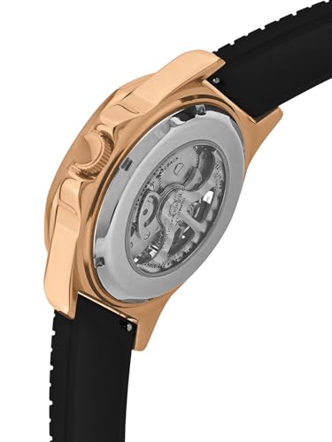 Image of French Connection See Through Black Round Dial | Black Silicone Strap Automatic Watch for Mens FCA23RBL