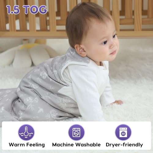 Image of PuppyNap Sleep Sack 12-18 Months, 1.5 Tog Wearable Blanket Baby fits Newborns and Infants, Toddler Sleep Sack with 2-Way Zipper