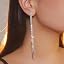 C:long tassel silver earrings
